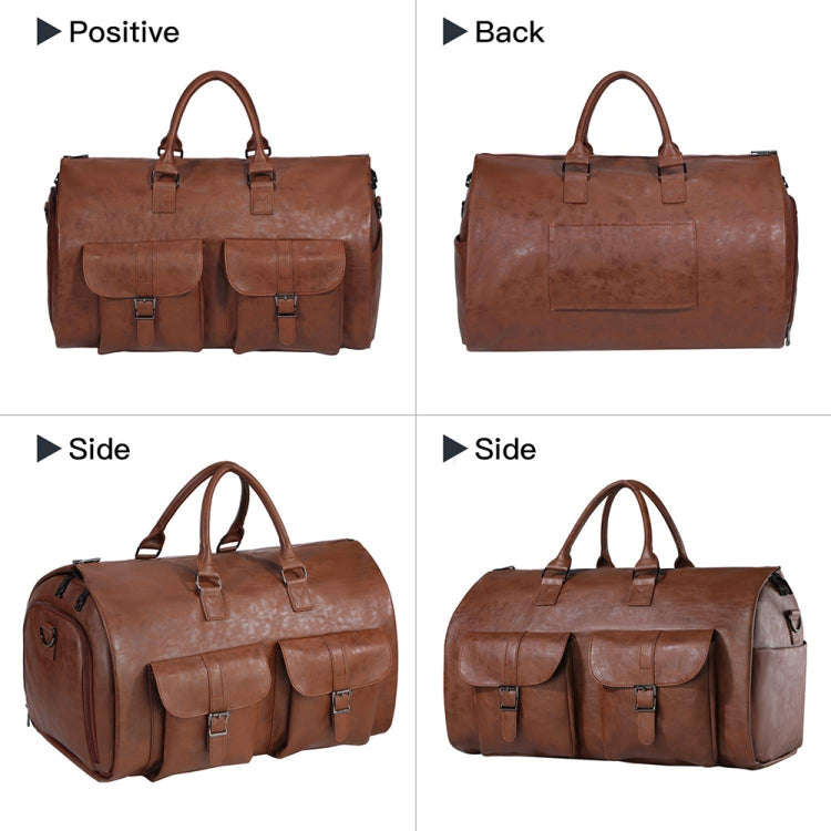 Large Capacity Foldable Travel Duffel Bag Outdoor Fitness Bag with Shoe Compartment, Color: Grey