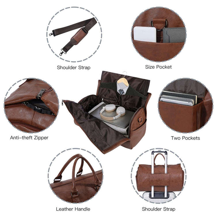 Large Capacity Foldable Travel Duffel Bag Outdoor Fitness Bag with Shoe Compartment, Color: Dark ...