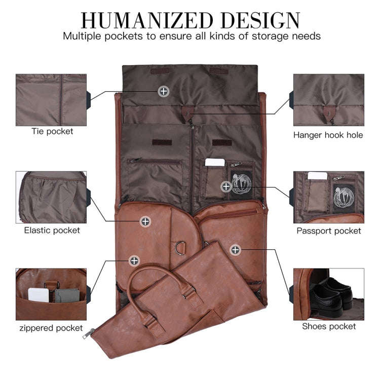 Large Capacity Foldable Travel Duffel Bag Outdoor Fitness Bag with Shoe Compartment, Color: Brown