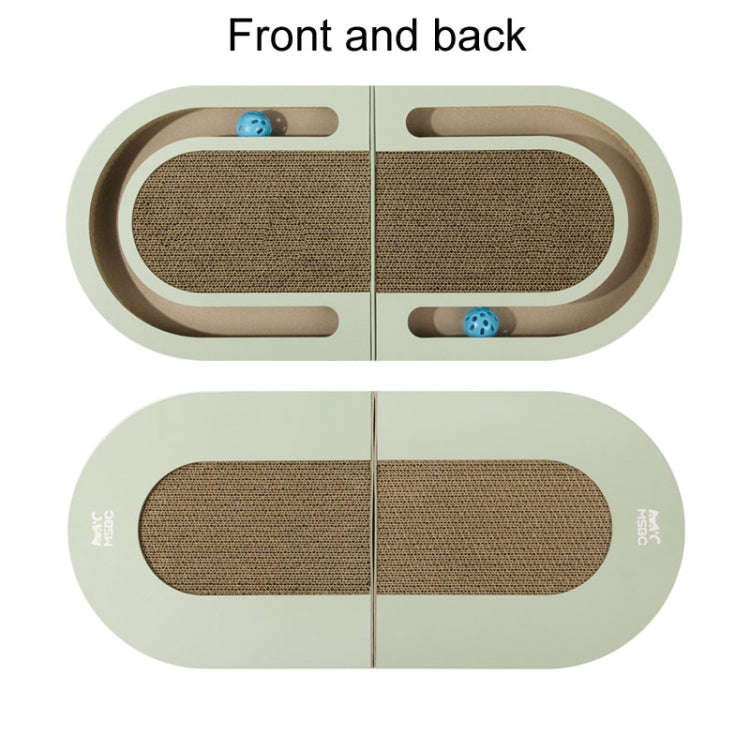 Pet Fun Cats Scratching Board Cats Claw Rubbing Toys Foldable With Ball(Green)