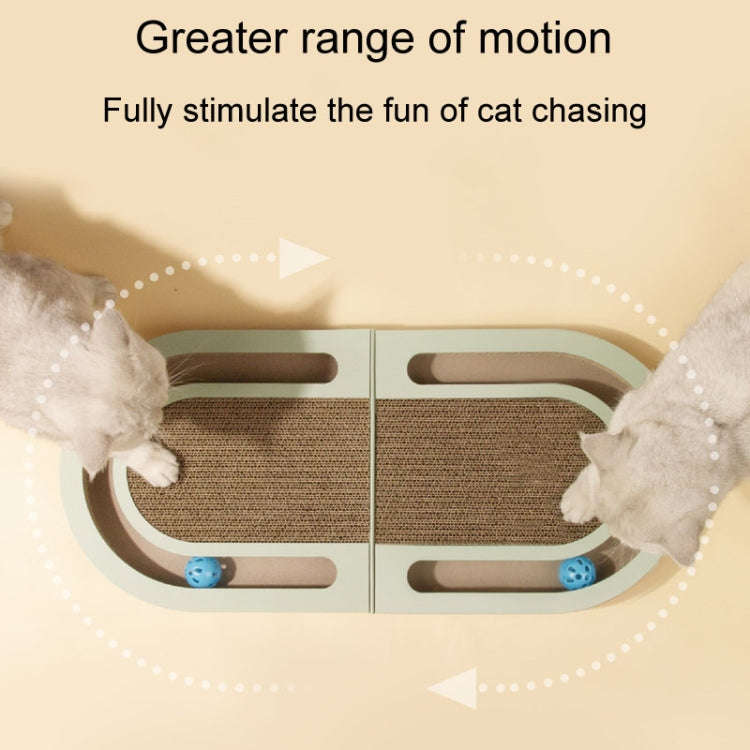 Pet Fun Cats Scratching Board Cats Claw Rubbing Toys Foldable With Ball(Green)