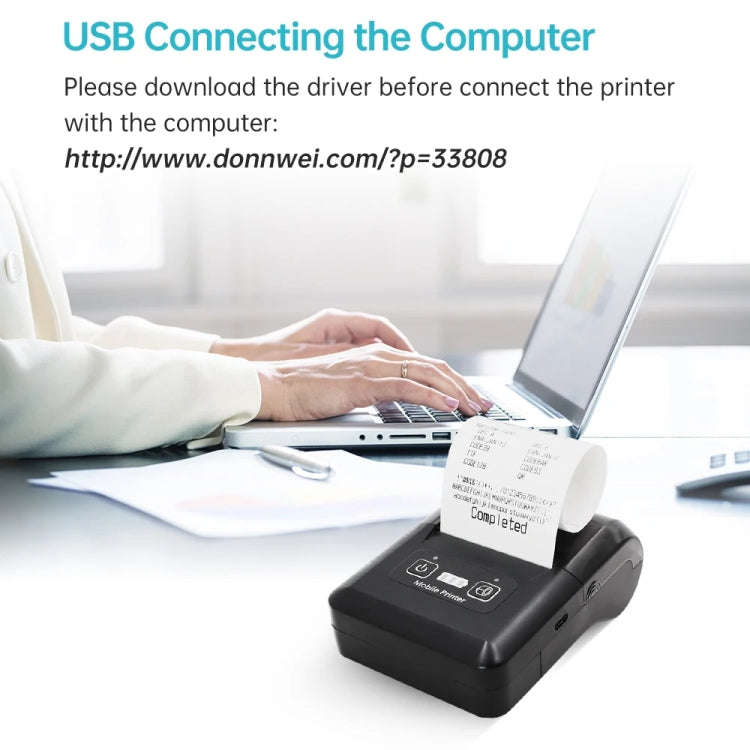 58mm Portable USB Charging Home Phone Bluetooth Thermal Printer(EU Plug)