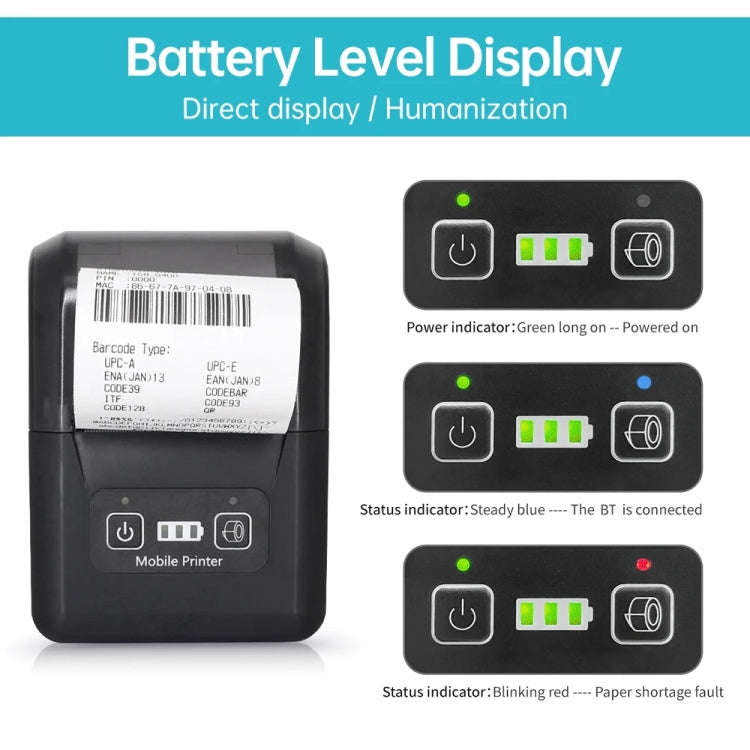 58mm Portable USB Charging Home Phone Bluetooth Thermal Printer(EU Plug)