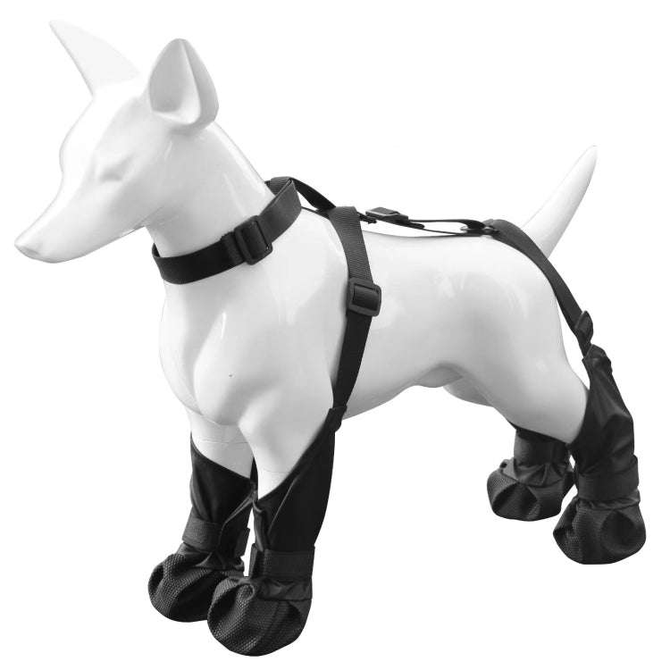 Waterproof Dog Boots Anti-Slip Dog Shoes Pet Paw Protector, Size: M(Black)