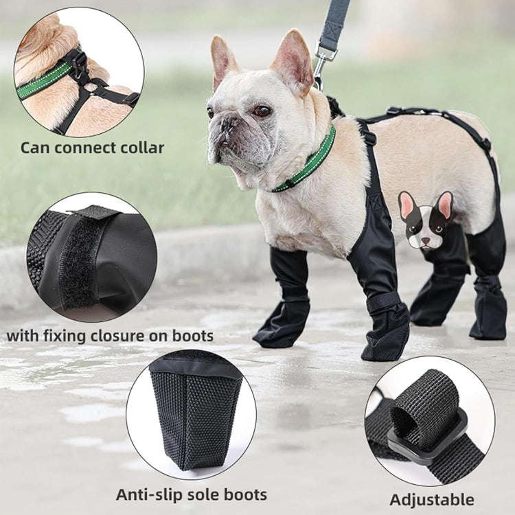 Waterproof Dog Boots Anti-Slip Dog Shoes Pet Paw Protector, Size: L(Black)