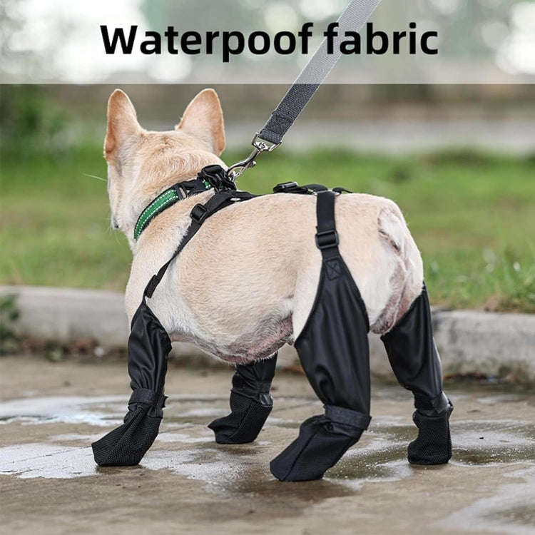 Waterproof Dog Boots Anti-Slip Dog Shoes Pet Paw Protector, Size: L(Black)