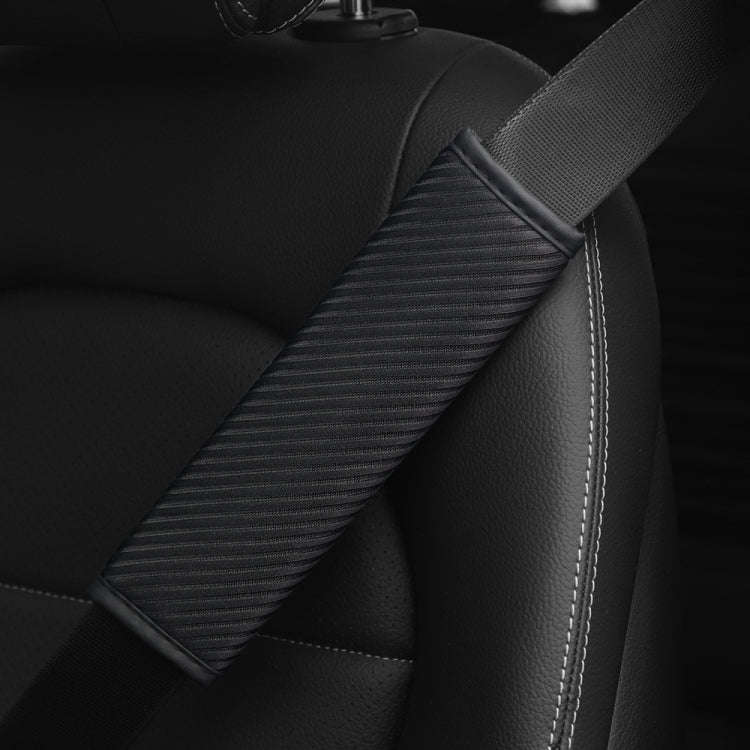3D Striped Mesh Car Seat Belt Cover Shoulder Pads(Black)