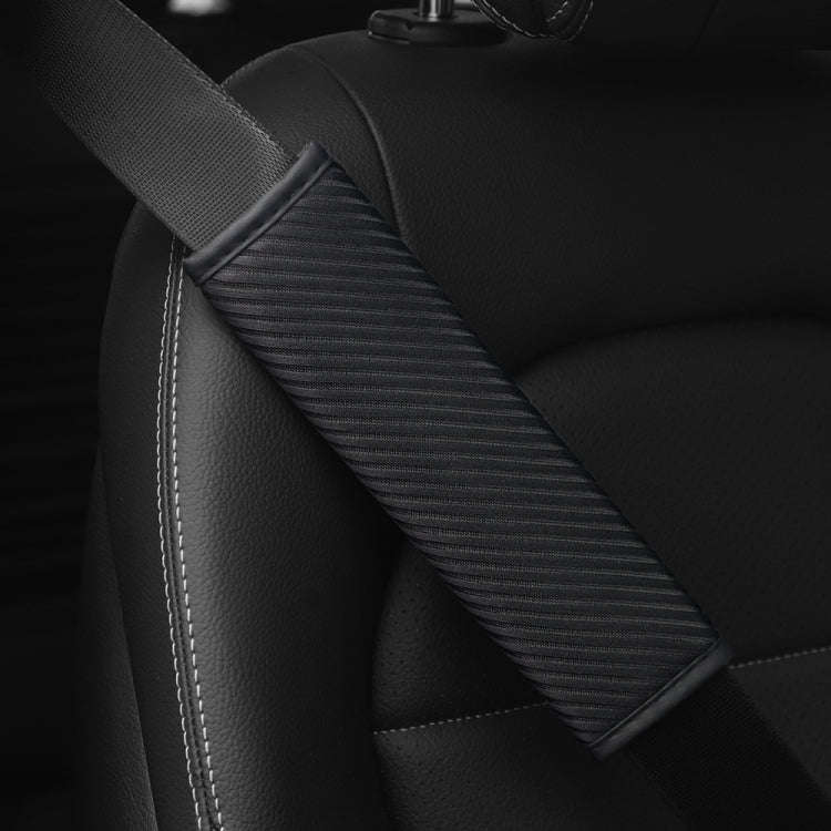 3D Striped Mesh Car Seat Belt Cover Shoulder Pads(Black)