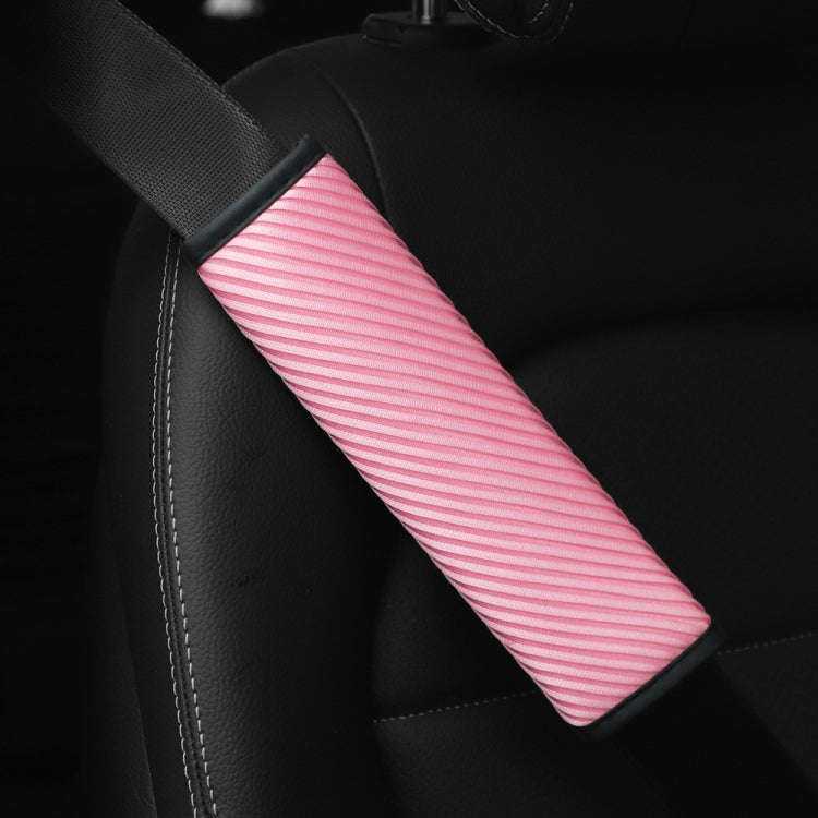 3D Striped Mesh Car Seat Belt Cover Shoulder Pads(Pink)