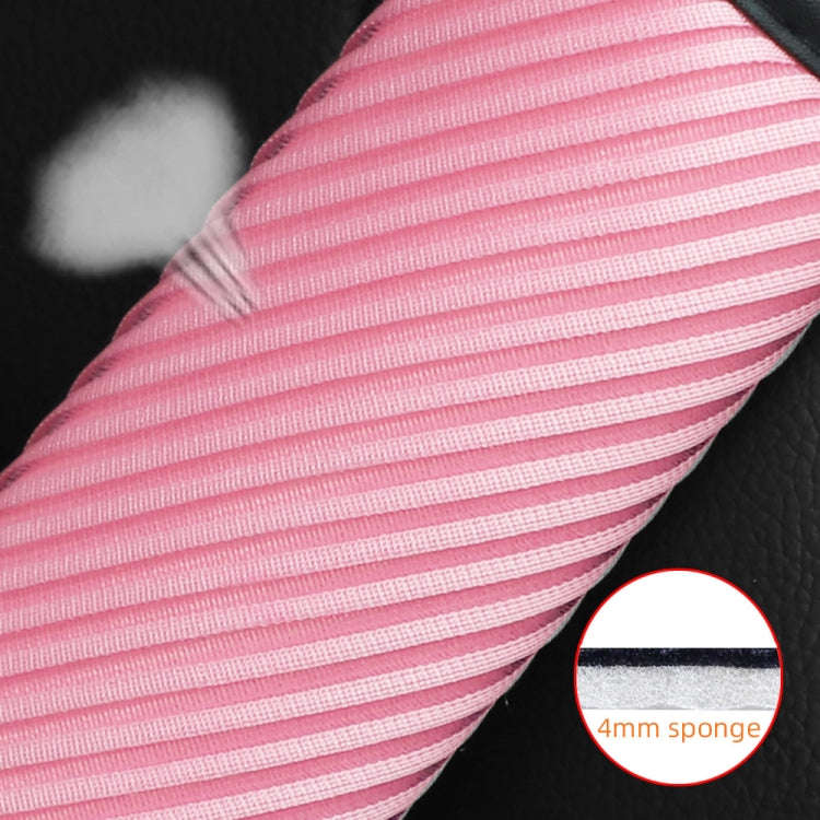 3D Striped Mesh Car Seat Belt Cover Shoulder Pads(Pink)