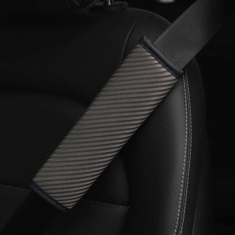 3D Striped Mesh Car Seat Belt Cover Shoulder Pads(Gray)