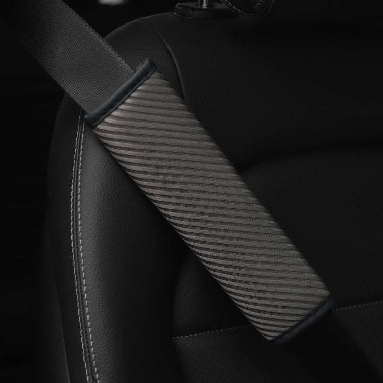 3D Striped Mesh Car Seat Belt Cover Shoulder Pads(Gray)