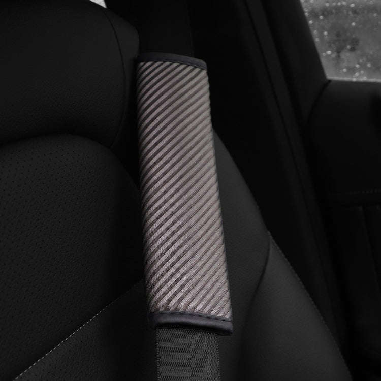 3D Striped Mesh Car Seat Belt Cover Shoulder Pads(Gray)
