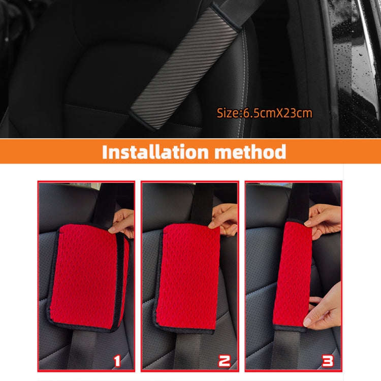 3D Striped Mesh Car Seat Belt Cover Shoulder Pads(Gray)