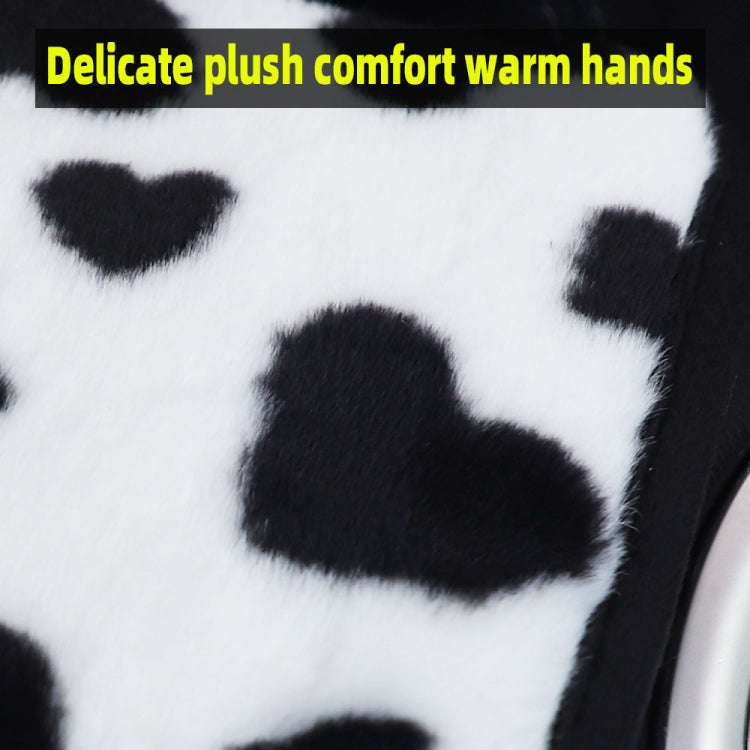 Plush Heart Pattern Car Center Console Cover Mat 32x19cm(Black)