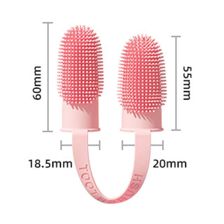 2pcs Pet Teeth Cleaning Dual Finger Toothbrush Dogs And Cats Oral Cleaning Tools(Blue Green)