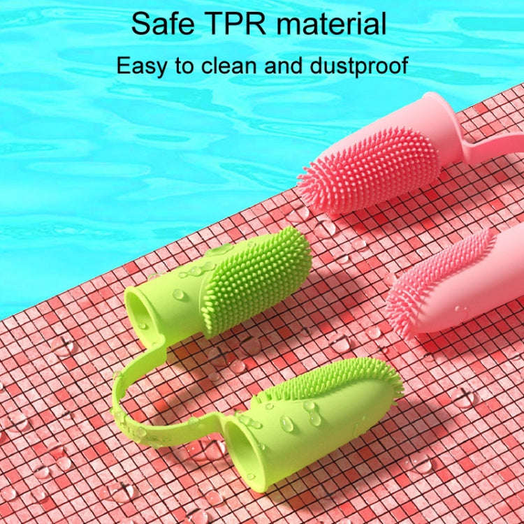 2pcs Pet Teeth Cleaning Dual Finger Toothbrush Dogs And Cats Oral Cleaning Tools(Blue Green)