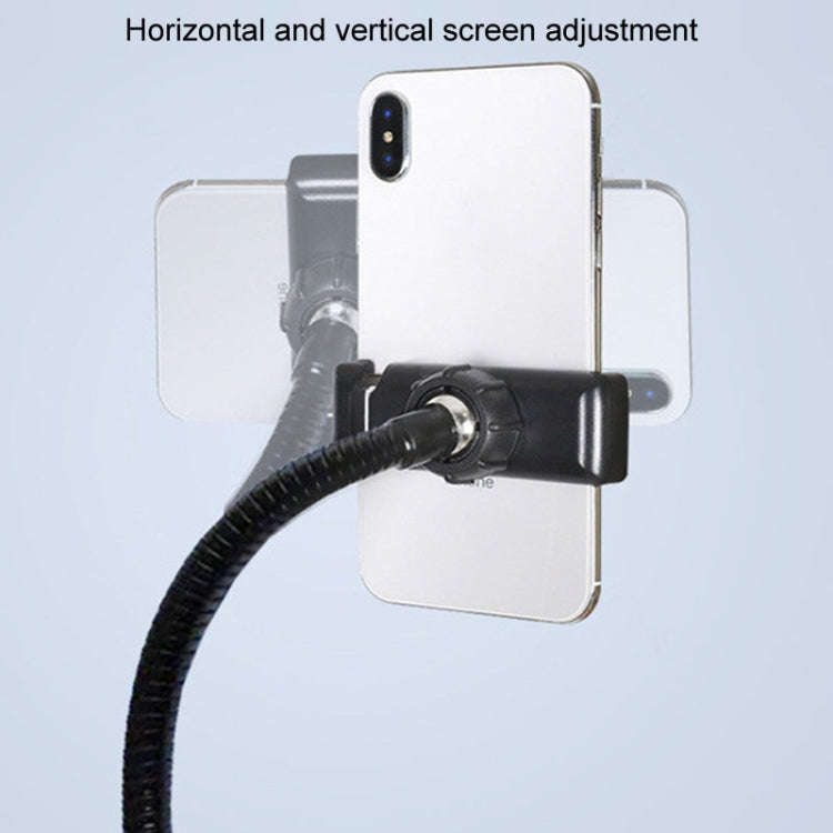 Live Beauty Ring Light Phone Clip 360 Rotating Heads Hose Clamp Stand(Black)