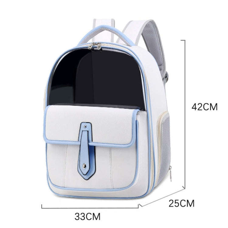 PU Pet Bag Cats And Dogs Outing Carrying Capsule Double Shoulder Backpacks(Model 6 Pink)