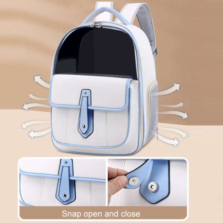 PU Pet Bag Cats And Dogs Outing Carrying Capsule Double Shoulder Backpacks(Model 6 Pink)