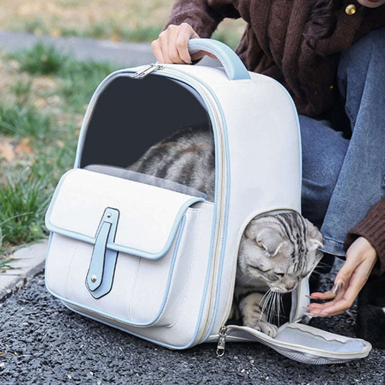 PU Pet Bag Cats And Dogs Outing Carrying Capsule Double Shoulder Backpacks(Model 6 Pink)