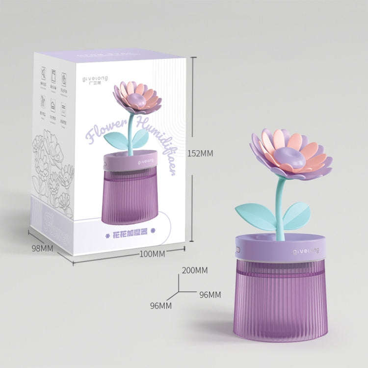 Flower Spray Hhydrating Colorful Atmosphere Light USB Aromatherapy Humidifier, Color: Sunflower Pink