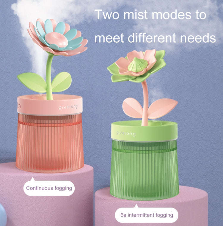 Flower Spray Hhydrating Colorful Atmosphere Light USB Aromatherapy Humidifier, Color: Sunflower Pink