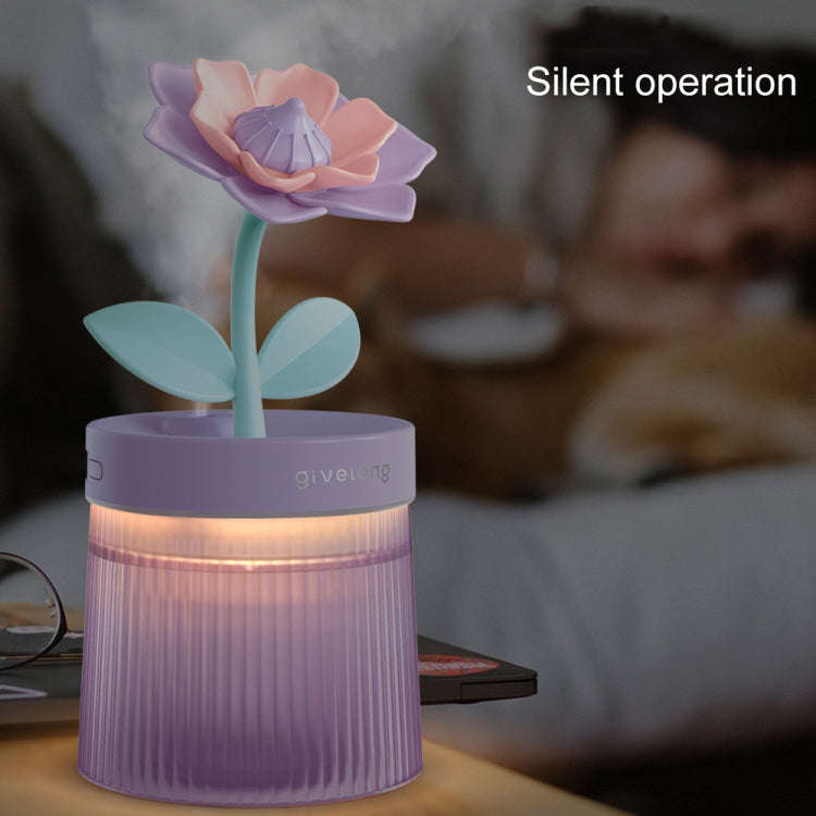 Flower Spray Hhydrating Colorful Atmosphere Light USB Aromatherapy Humidifier, Color: Sunflower Pink