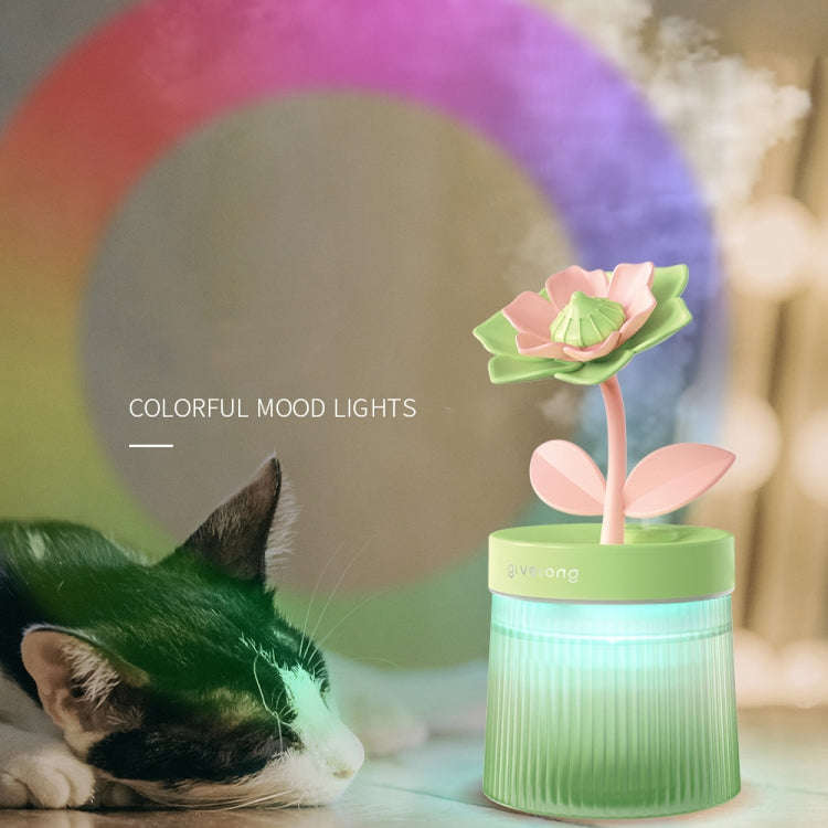 Flower Spray Hhydrating Colorful Atmosphere Light USB Aromatherapy Humidifier, Color: Sunflower Pink