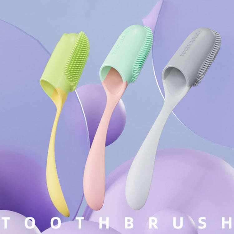 Pets Finger Toothbrush With Handle Dogs And Cats Oral Cleaning Tools(White)