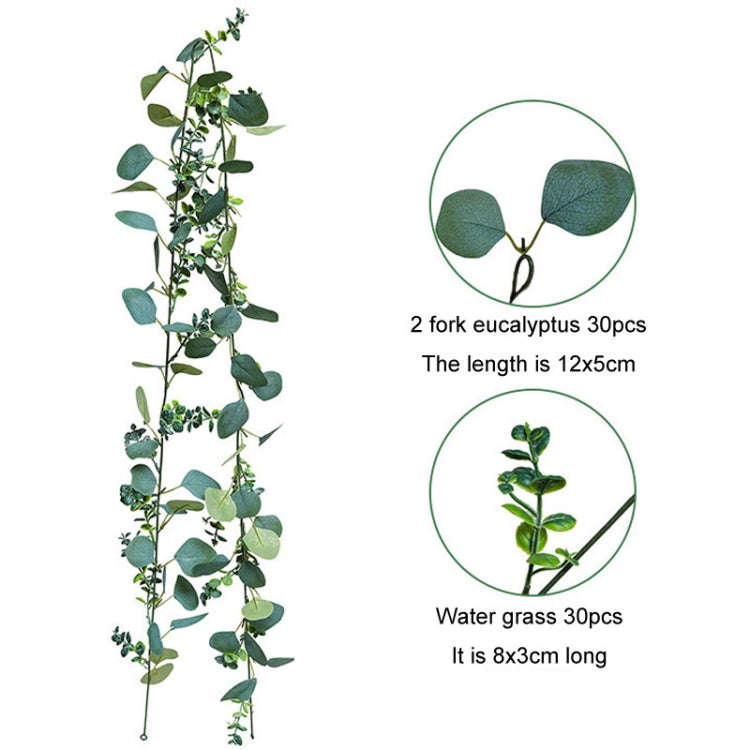 180cm Simulation Greenery Eucalyptus Ivy Leaf Rattan Hanging Fake Flower Decoration Rattan, Style...