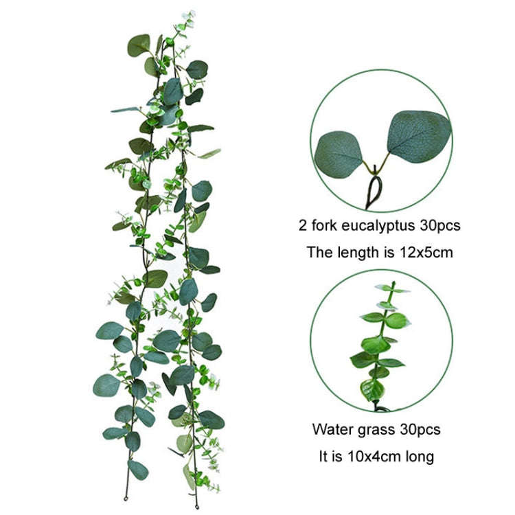 180cm Simulation Greenery Eucalyptus Ivy Leaf Rattan Hanging Fake Flower Decoration Rattan, Style...