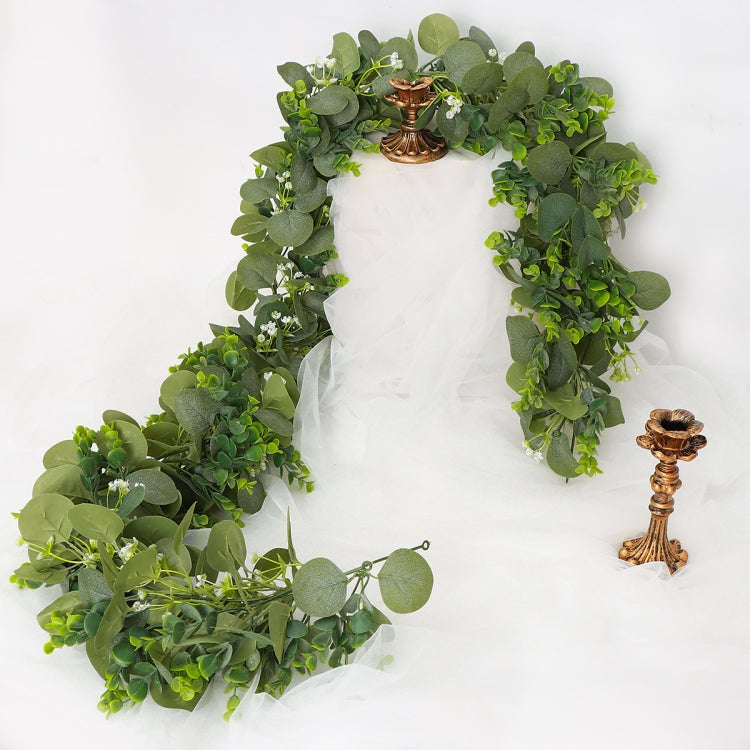 180cm Simulation Greenery Eucalyptus Ivy Leaf Rattan Hanging Fake Flower Decoration Rattan, Style...