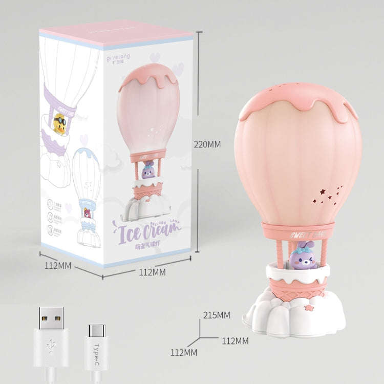 Cartoon Balloon Shape USB Charging Eye Protection LED Night Light Bedroom Reading Table Lamp, Col...