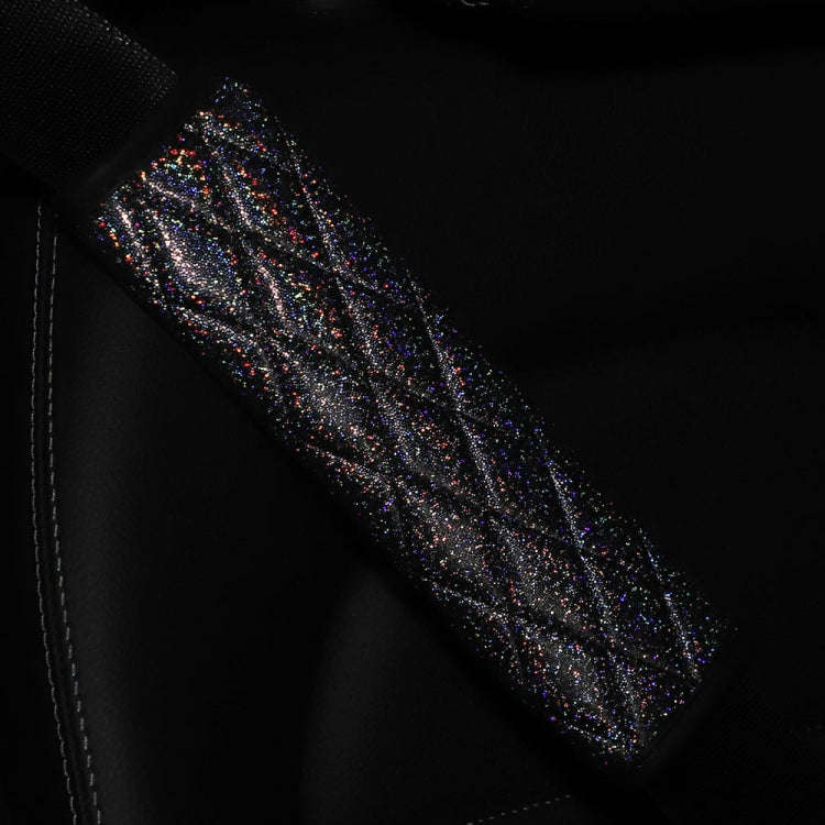 Glitter Car Seat Belt Cover Shoulder Pads Car Accessories 6.5x23cm(Black)