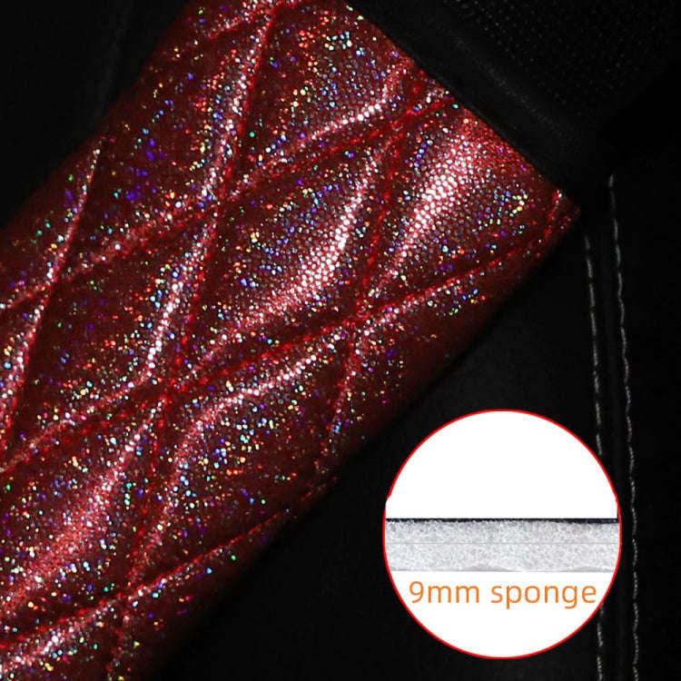 Glitter Car Seat Belt Cover Shoulder Pads Car Accessories 6.5x23cm(Red)