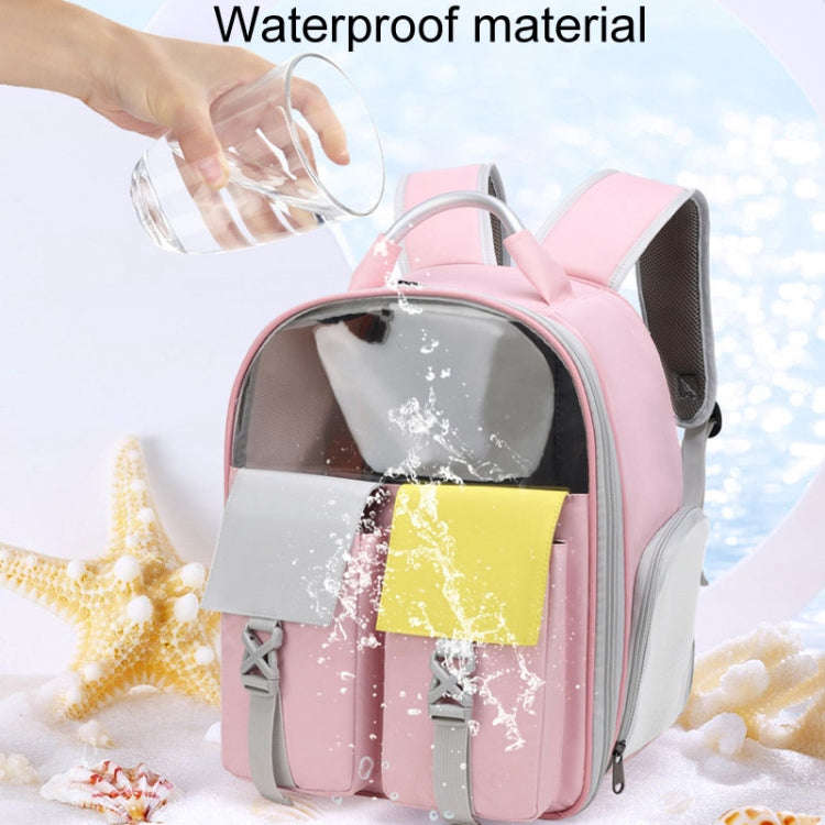 Pets Colorful Double Shoulder Bag Cats And Dogs Outing Carrying Capsule Backpacks(Model 6 Pink)