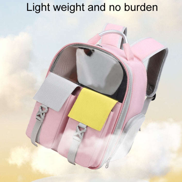 Pets Colorful Double Shoulder Bag Cats And Dogs Outing Carrying Capsule Backpacks(Model 6 Blue)