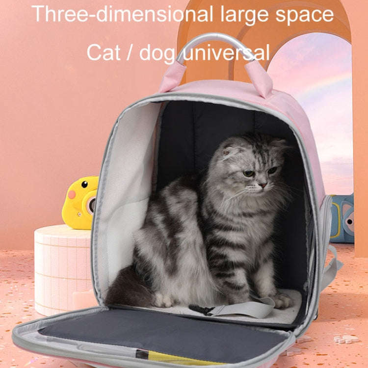 Pets Colorful Double Shoulder Bag Cats And Dogs Outing Carrying Capsule Backpacks(Model 6 Pink)