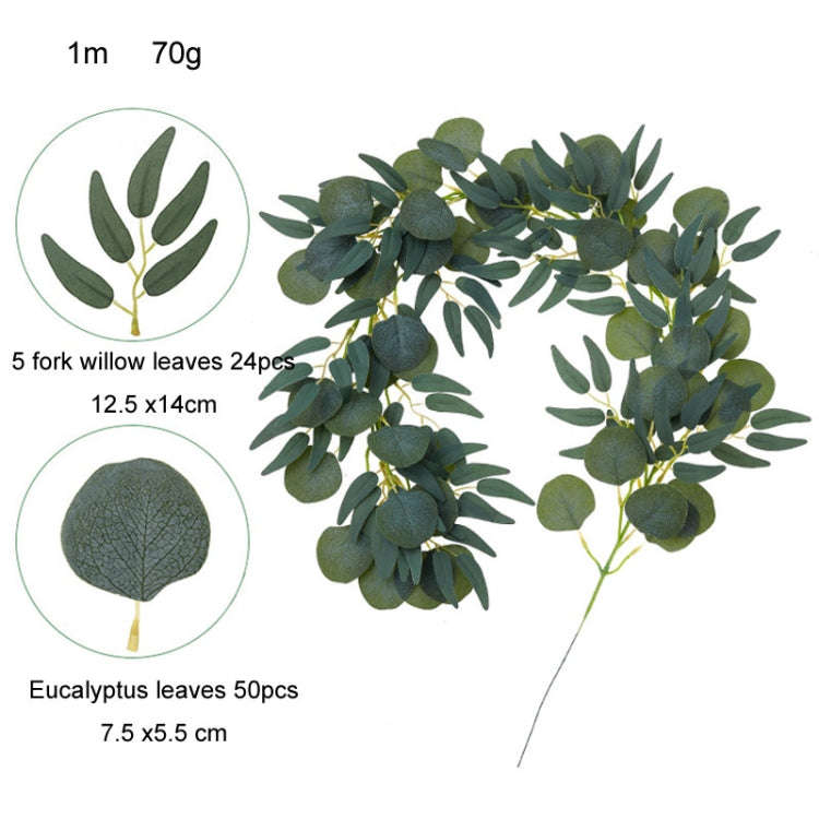 Artificial Greenery Eucalyptus Leaf Vine Simulation Rattan Home Decoration, Style: 1m Eucalyptus+...