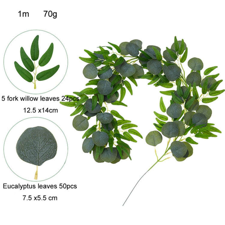 Artificial Greenery Eucalyptus Leaf Vine Simulation Rattan Home Decoration, Style: 1m Eucalyptus+...