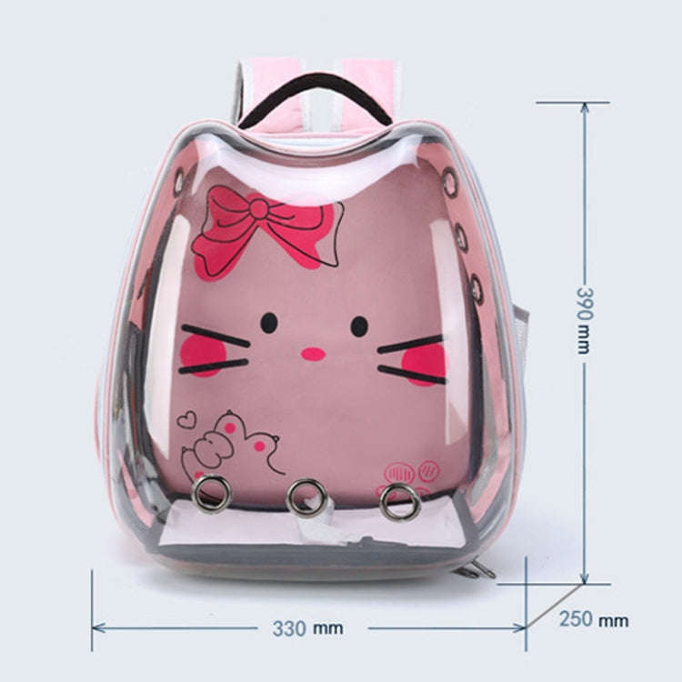 Cartoon Pattern Cat Transparent Pet Bag Space Capsule Portable Pet Backpack, Color: Grey