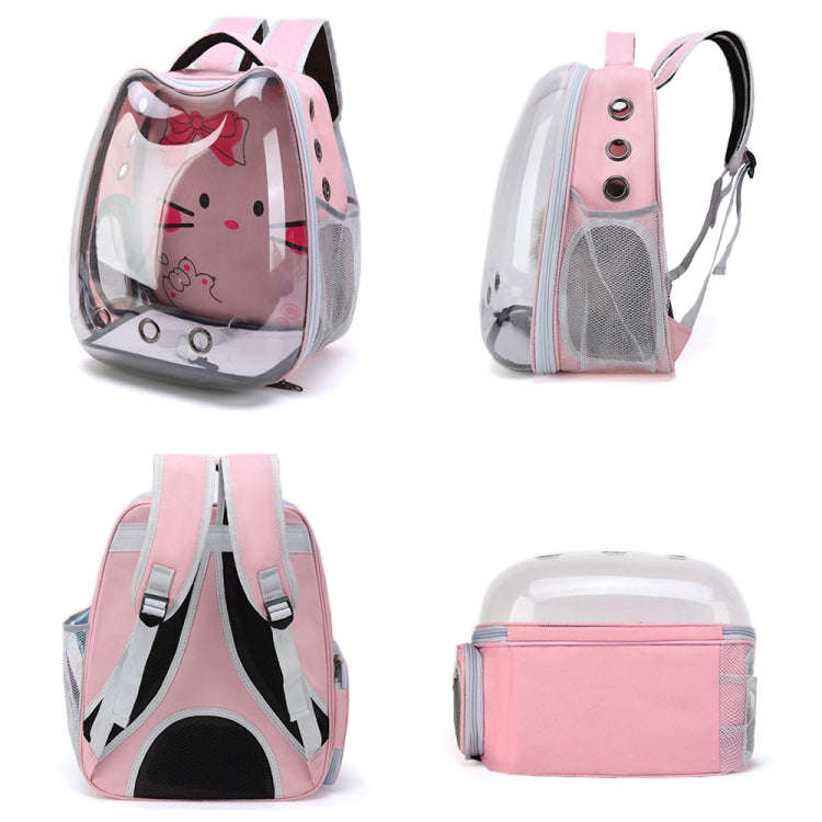 Cartoon Pattern Cat Transparent Pet Bag Space Capsule Portable Pet Backpack, Color: Grey