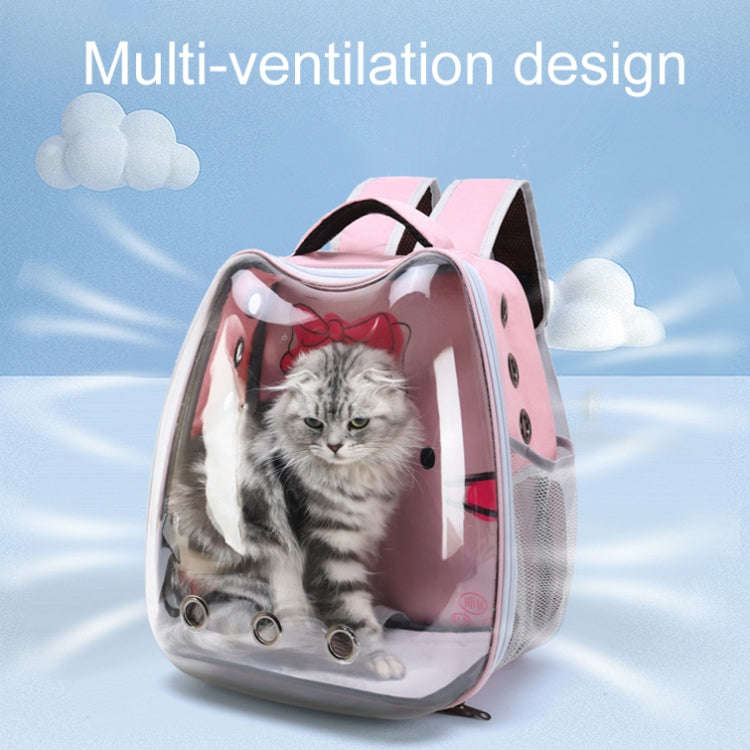 Cartoon Pattern Cat Transparent Pet Bag Space Capsule Portable Pet Backpack, Color: Grey