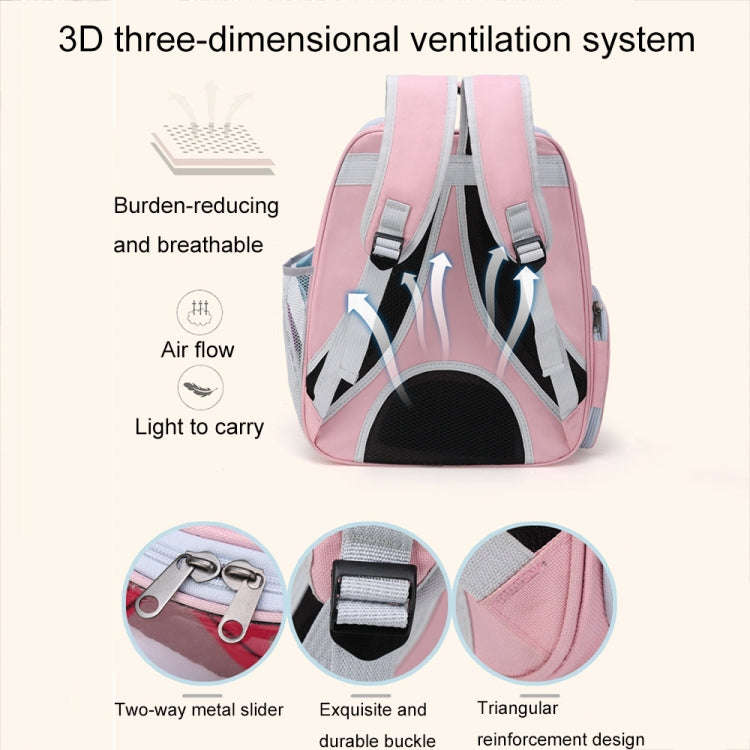 Cartoon Pattern Cat Transparent Pet Bag Space Capsule Portable Pet Backpack, Color: Grey