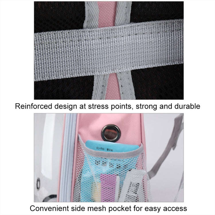 Cartoon Pattern Cat Transparent Pet Bag Space Capsule Portable Pet Backpack, Color: Grey