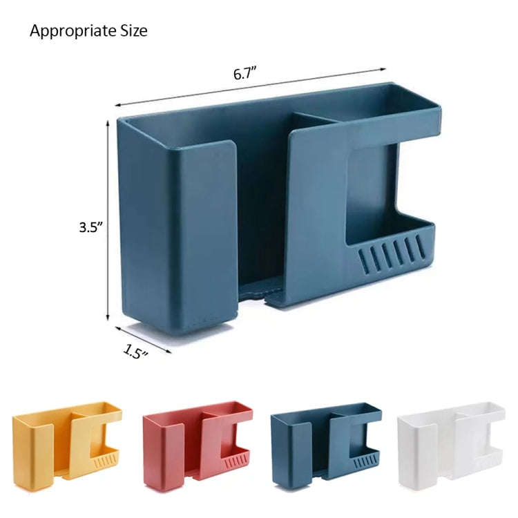 Double Grid Wall-Mounted Storage Box Remote Control Sundries Organizer Mobile Phone Charging Hold...