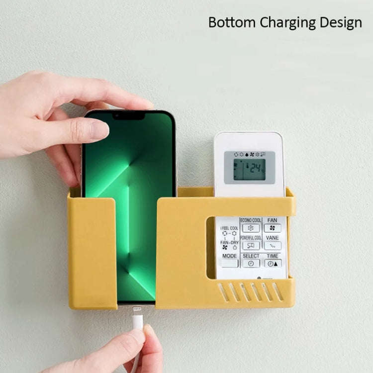 Double Grid Wall-Mounted Storage Box Remote Control Sundries Organizer Mobile Phone Charging Hold...