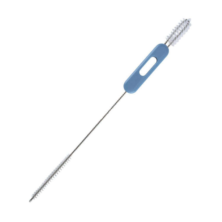Multifunctional Straw Lid Cleaning Brush Nylon Stainless Steel Crevice Scrubber Comb(Blue)