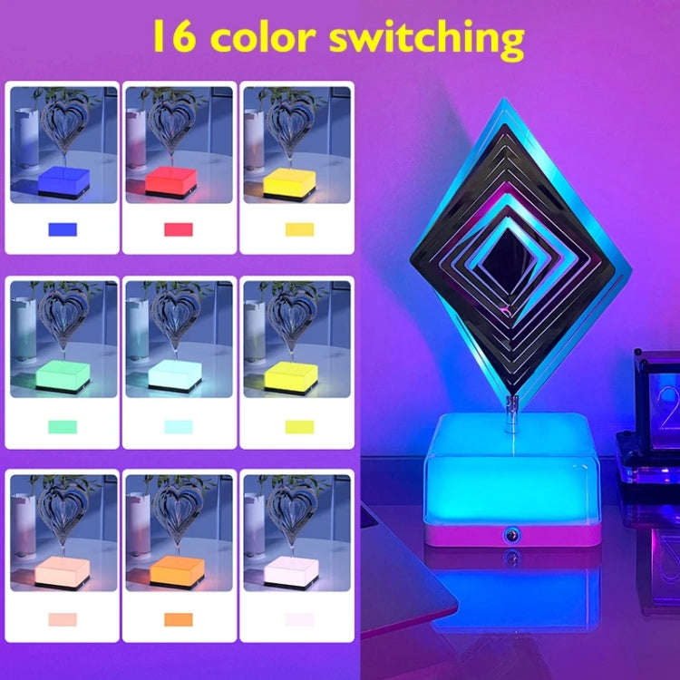 16 Colors 3D Rotating Bedside Lamp Night Light LED Rechargeable Ambient Light Decorative Ornament...